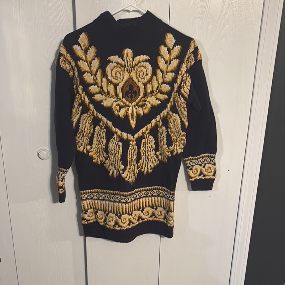 Elegant Black and Gold Women's Sweater